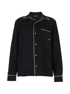 Рубашка с отделкой кантом Amiri, черный