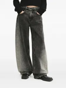 Джинсы широкого кроя с эффектом кислотной стирки Miss Sixty, черный