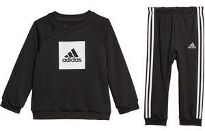Детский спортивный комплект Adidas 3-stripes Logo, 2 предмета, черный/белый