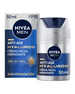 Дневной крем Hyaluron Увлажняющий Антивозрастной SPF15 50 мл Nivea Men