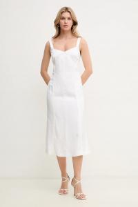 Платье из льняной смеси Boss, белый