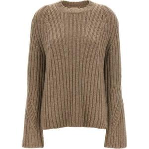 Вязаный свитер с круглым вырезом KHAITE, Бежевый