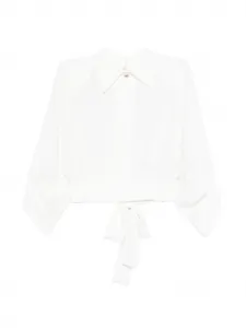 Блузка с открытой спиной и воротником Elisabetta Franchi, белый