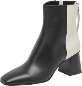 Женские винтажные ботильоны Miss Left, квадратный носок, закрытые, на щиколотке, с гладкой задней молнией, массивный средний каблук, зимние короткие ботинки, классические деловые рабочие туфли, размеры 4-16 US, Black White