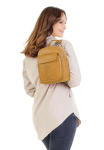 Рюкзак из натуральной кожи, производство Италия Cluty, желтый