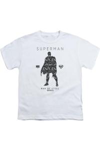 Футболка с коротким рукавом для подростков "Superman" в стиле пейсли с силуэтом Gildan, белый