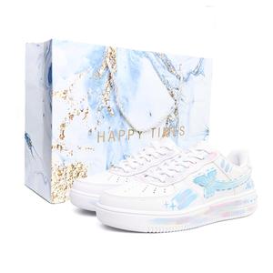 XTEP Кроссовки Air Force One с низким верхом, устойчивые к истиранию, дышащие, нескользящие, унисекс, белые, синие