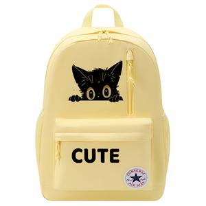 Converse Средний унисекс рюкзак из полиэстера цвета яичного желтка, Cute Black Cat