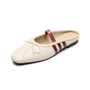 QITUMAUL Закрытые тапочки женские абрикосовые [высота каблука 2 см], цвет Apricot[Heel Height 2cm]