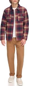Мужская клетчатая куртка-рубашка Levi's с капюшоном и подкладкой из шерпы (стандартные размеры, большие и высокие), Red Ombre Plaid