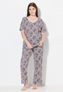 Пижамный комплект Ulla Popken LEOPARD TWO PIECE SHORT SLEEVE SET, Fuchsia/Pink