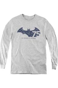 Футболка с длинным рукавом для подростков "Коллаж 75 лет Batman" Gildan, Athletic Heather
