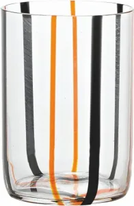 Бокал Tirache Zafferano из двухцветного боросиликатного стекла черного и оранжевого цветов, коробка из 6 штук zafferano