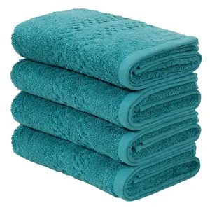 Мое домашнее полотенце Regona, полотенца (50x100 см), пушистые и мягкие, 500 г/м² Премиум полотенца с бордюром, набор, 100% хлопок My Home, Petrol