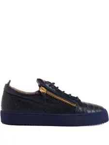 Кроссовки с тиснением под рептилию Frankie Giuseppe Zanotti, синий