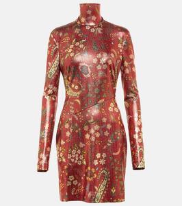 Платье-мини с высоким воротником в стиле пейсли Etro