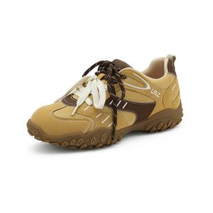 UBZ Женские низкие кеды повседневные желто-коричневые, цвет Yellow Brown