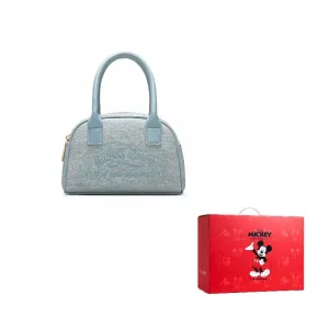 Disney Микки серия ткань Сумка боулинг Бостон из искусственной кожи Сумка через плечо Женская сумка джинсовый синий, Denim Blue