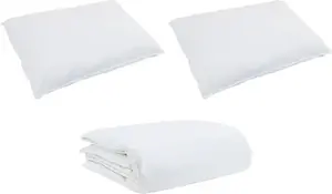 Комплект постельного белья с подушками, 3 предмета, белый пух и перо DKD HOME DECOR