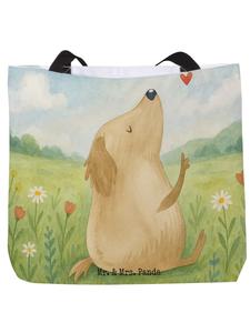 Сумка-шоппер с изображением собаки, без слогана, белого цвета Mr. & Mrs. Panda