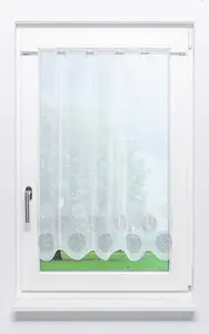 Штора для кафе с узором спираль (Ш x В) 224 см * 90 см, коричневая/серо-коричневая Lysel