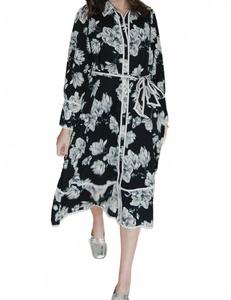 Не подведи меня застегивающееся платье миди с воротником в черном цвете Entro