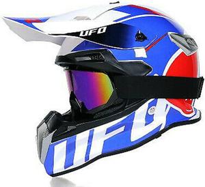Шлем мотоциклетный Woljay UFO для мотокросса, синий / белый