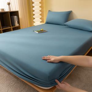 Yalu Простыня на резинке 90x200 см, джинсово-синий JC, для матраса толщиной 4-24 см