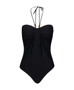 Черный купальник с завязками на шее Zimmermann, черный