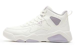 Зимние противоскользящие утепленные высокие кроссовки для скейтбординга женские бело-фиолетовые 361° Feather White/Light Plum Purple