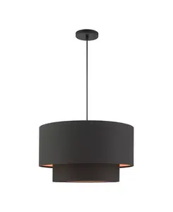 Подвесной светильник Sentosa с тремя светильниками Livex, black