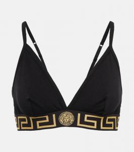 Хлопковый бралетт Greca Border Versace, Black