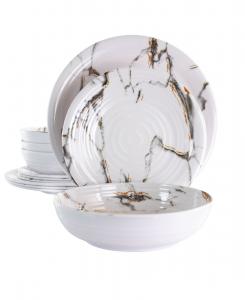 Набор столовой посуды Silvana из меламина, 12 предметов, на 4 персоны Elama, белый