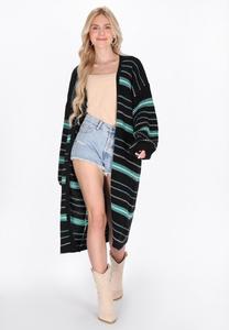 Кардиган IZIA STRIPED , Black Aqua/Black