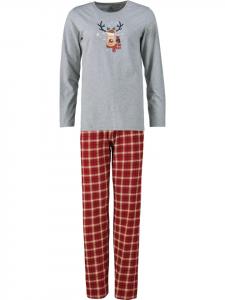 Erwin Müller Пижама из трикотажа, серо-меланжевого цвета