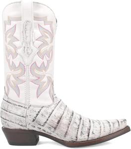 Мужские повседневные сапоги Dingo Gator с вышитым принтом аллигатора, с открытым носком, средней длины - коричневые