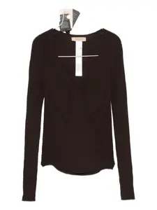 Свитер в рубчик с V-образным вырезом TWINSET, коричневый