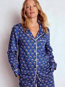 Топ для пижамы свободного кроя с цветочным принтом Boden, Blue/Multi