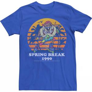 Мужская футболка в стиле ретро Looney Tunes Taz Spring Break 1990 Licensed Character