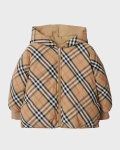 Детская двусторонняя куртка в клетку, размер 3–14 Burberry, цвет Sand Check
