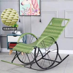 FANCYCHIC Кресло-качалка из ротанга для дома, взрослое кресло для сна, бамбуковый зеленый с колесиками и двойным слоем, в комплекте маска для глаз