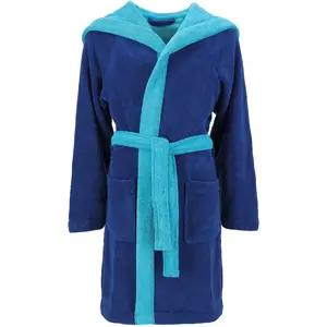 Детский халат для купания Bixie, идеально подходит для сауны и спа, гостиничный халат, утренний халат 1 шт., двухсторонний вид Vossen, Reflex blue / ice blue