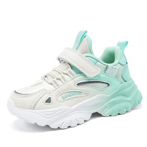 Кроссовки для бега для детей, противоскользящие и износостойкие, легкие, с амортизацией BOBDOG, белый/зеленый