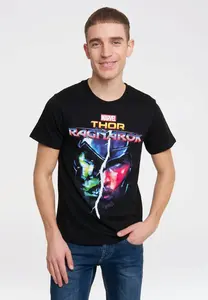 Футболка Logoshirt "Marvel - Thor Ragnarok" с крутым принтом Тора спереди, черный