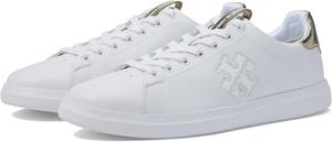 Кроссовки Double T Howell Court Tory Burch, цвет Titanium White/Spark Gold