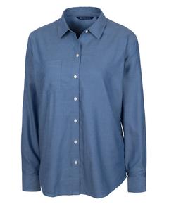 Женская рубашка Windward Twill с длинным рукавом Cutter & Buck, индиго