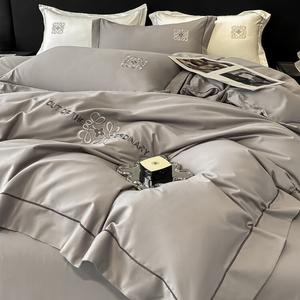 FUANNA Комплект постельного белья 1,8 м, 4 предмета: пододеяльник 200x230 см, простыня, 2 наволочки, Saint Louis, пепельно-серый