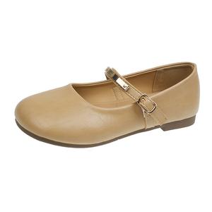 Alxnan Женские туфли Мэри Джейн с массивным каблуком абрикос, цвет Apricot