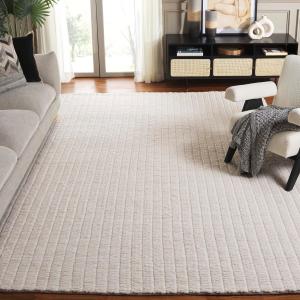 Ковер SAFAVIEH, 244 x 305 см, - коллекция Natura - большой - Ivory, ручная работа из шерсти, идеально для гостиной, спальни, столовой (NAT706A)