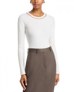 Свитер-пуловер с круглым вырезом Elda Chain Generation Love, белый